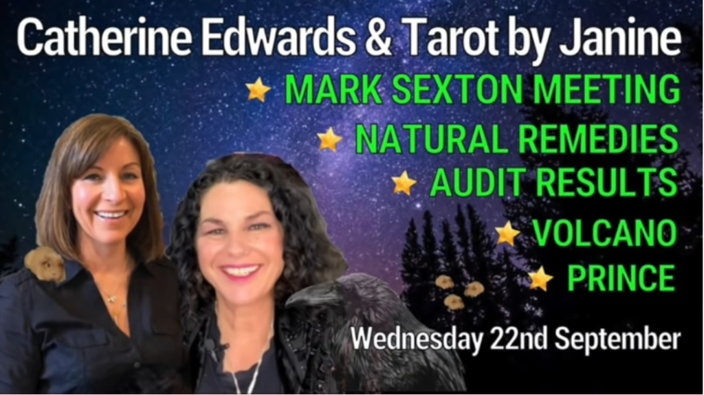 Tarot by Janine & Catherine 22nd Sept: Audit, Mark Sexton Meeting, Volcano, Natural Remedies, Prince